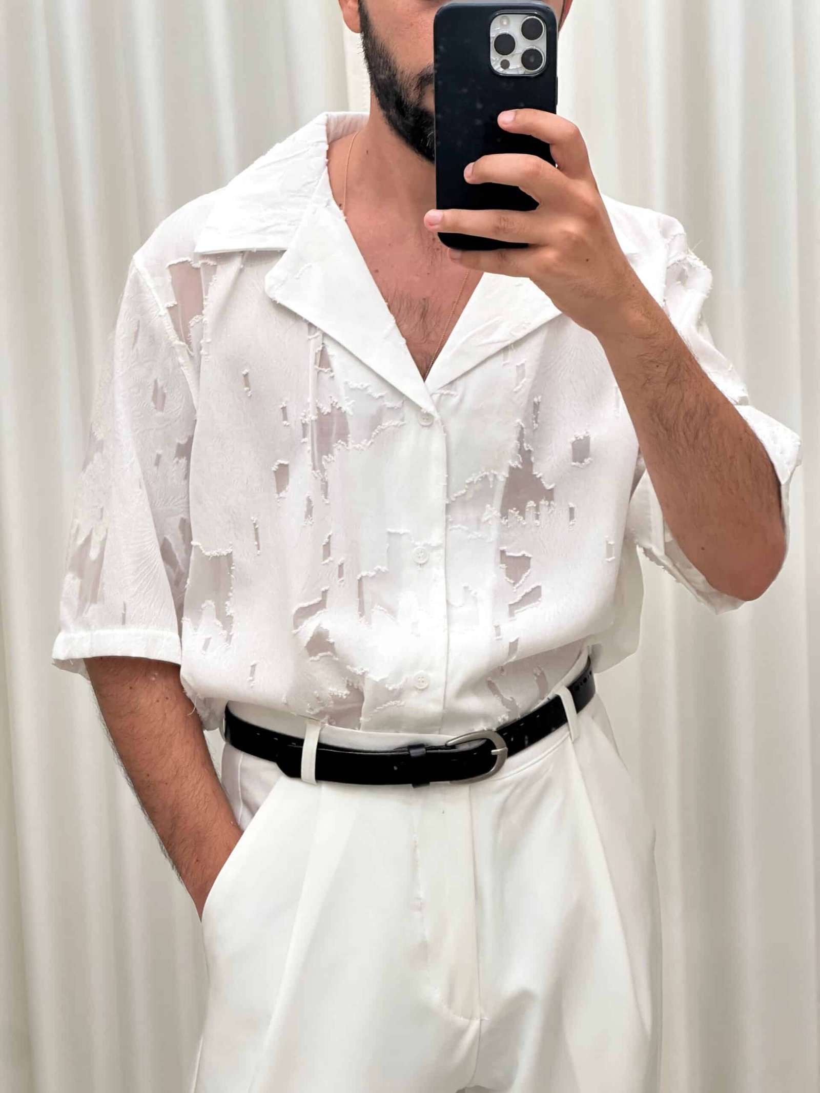 White Textured Shirt