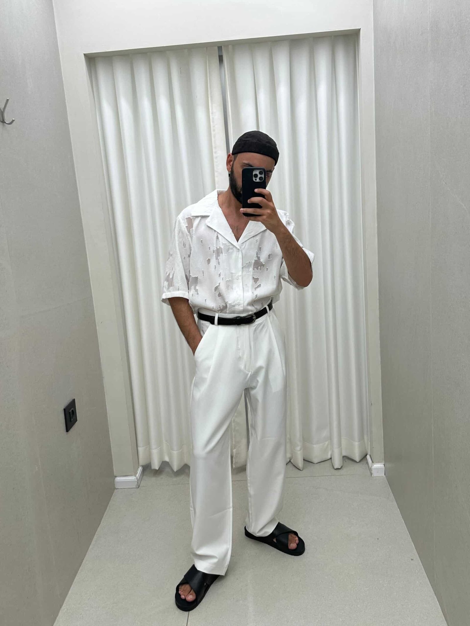 White Textured Shirt – תמונה 4